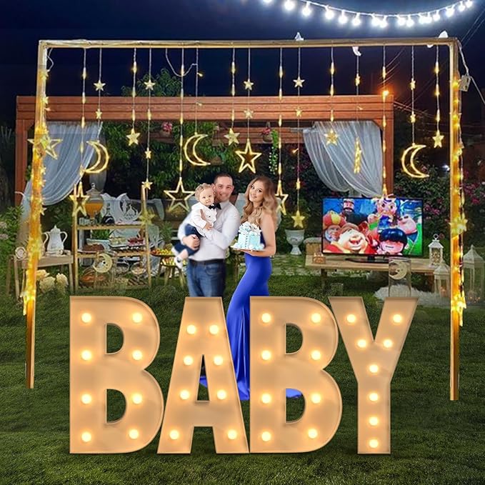 Marquee Letters 3 Feet Tall, 3FT Large Light up Letters B, Big Sign B with Warm White Light for Birthday Wedding Proposal Engagement Graduation Party Backdrop Decorations