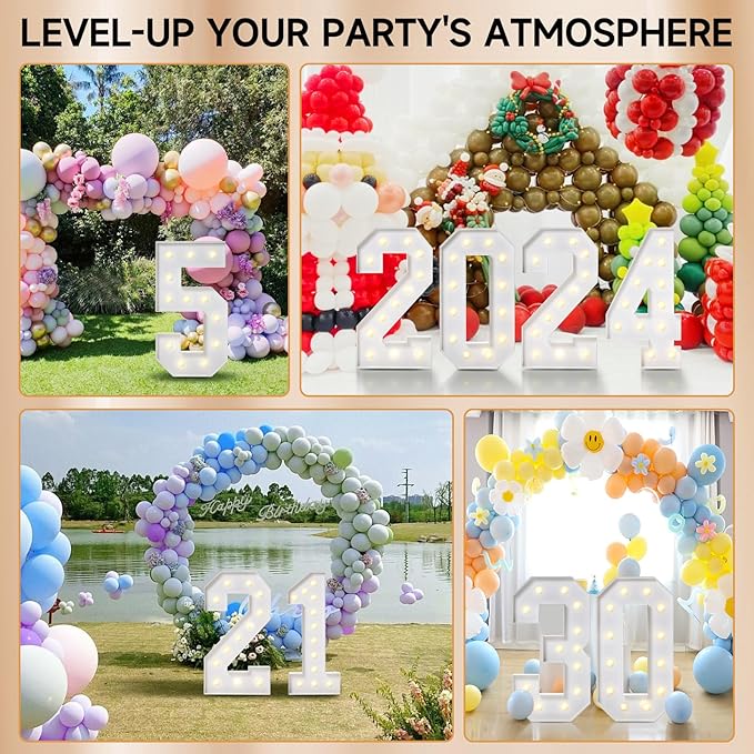 4FT Marquee Numbers, Large Light Up Numbers 9 for 9th 19th 90th Birthday Party Decorations, Giant Light Up Number for Anniversary Decor, 4 Feet Mosaic Number 9 with LED Lights DIY Kit