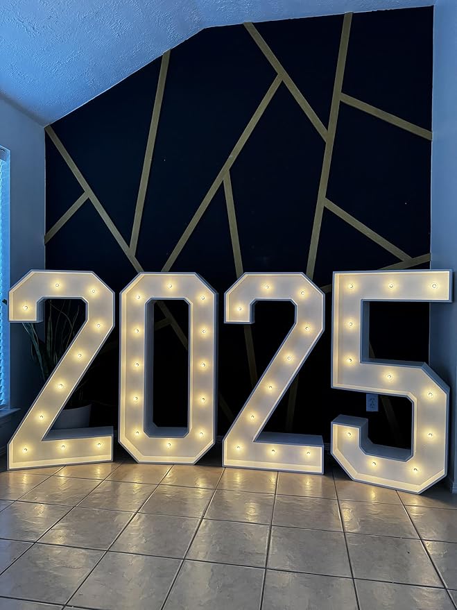 3ft durable wood marquee light up Letters/Numbers multiple use indoor/outdoor large light up letters and numbers for party decorations Perfect for birthdays weddings graduations any type of event. (Price is per marquee, once order is placed please mess...
