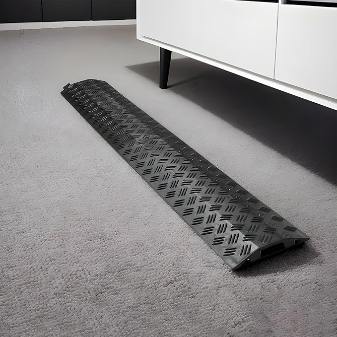 Cable Protector Ramp - Extension Cable Floor Protector, Outdoor Driveway Sidewalk, High Visibility Safety Strip, Wire Line Concealment System, Safety Equipment, Road Traffic Use