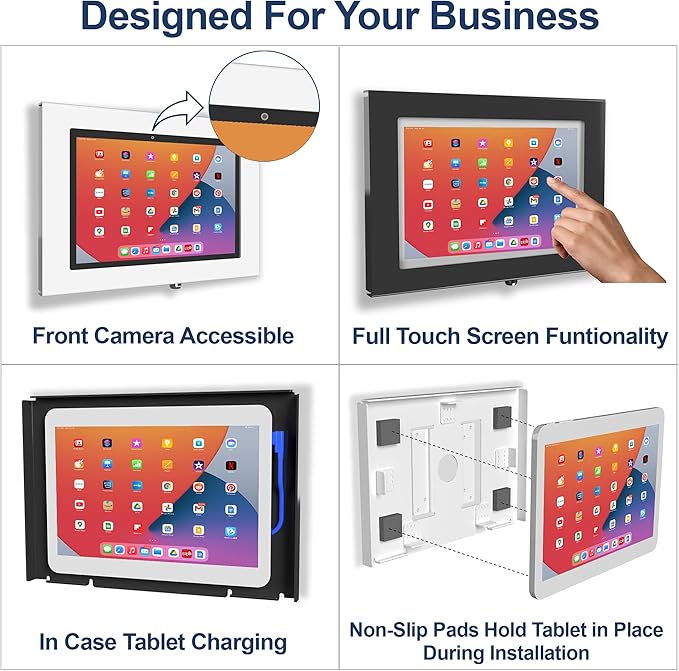 TABcare Locking Security Metal Case for Apple iPad 10 10.9" 2022, iPad 11" 2025 A16 Tablet for Kiosk, POS, Store, Show Display (White)