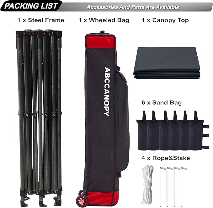 ABCCANOPY Patio Pop Up Canopy Tent 8x16 Commercial-Series (Black)