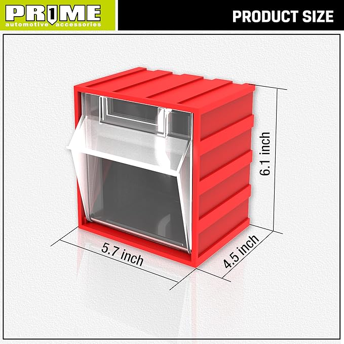 PR1ME 1 Pack Wall Mounted Storage Bins, Garage Hanging Storage Organizer Bins for Screws, Nuts, Bolts, Nails, and Small Hardware Parts