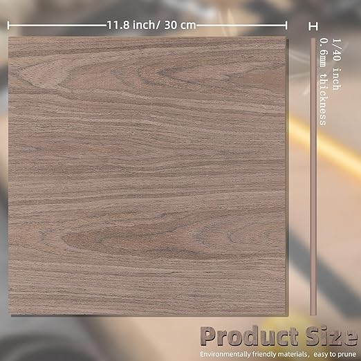 GSCIT Club 15 PCS Wood Veneer, 12 inch x 12 inch Birch, Oak, Maple, Walnut and Red Oak Wood Edge Banding Pre-glued Flexible, Veneer Tape Banding