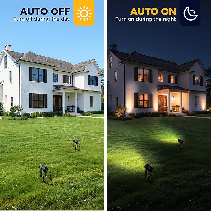 L LOHAS LED RGB Dusk to Dawn Low Voltage Landscape Lighting, Christmas Outdoor Spotlight with Transformers&Remote Control, IP65 Color Changing Timing Plug in Spotlights for Yard Backyard Pathway 6Pack