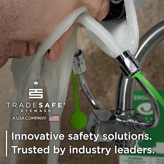 TRADESAFE Faucet Mount Eye Wash Station OSHA Approved - Emergency Eye Wash Station, Eyewash Station with Faucet, Eye Wash Station for Sink Faucet, Eye Wash Sign Included, ANSI Compliant