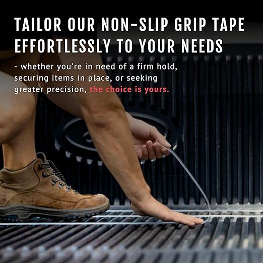 CATTONGUE GRIPS Non-Abrasive Grip Tape Wrap - 1” Thick Heavy-Duty, Waterproof Anti-Slip Tape for Wrapping Tools, Bats, Gym Equipment - Indoor & Outdoor Anti-Slip Solution (Clear, 10ft)