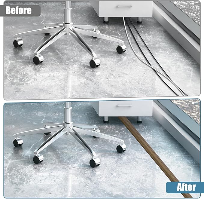 Floor Cord Covers for Wires 10FT Cable Hider Wire Cover Self Adhesive Cord Hider Floor for Offices, Homes, Workshops, Warehouses Cable Cavity 0.39" W x 0.27" H