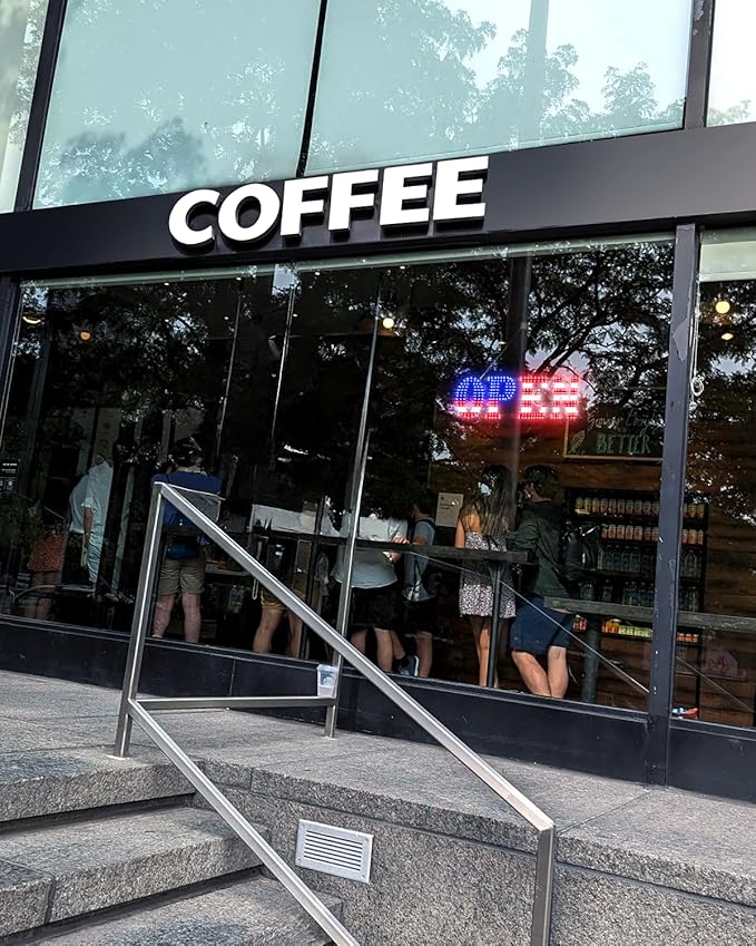 Open Sign for Business, 30"x10" Jumbo Open Sign with Timer and Remote Control, Dynamic Light Modes Led Signs for Storefront Window Bar Salon Cafes Retail Shops US Flag