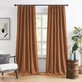 DUALIFE Rust Pinch Pleated Blackout Curtains 102 Inches Long, Boho Farmhouse Retro Totally Blackout Curtains Drapes with Hooks for Living Room Bedroom 40 by 102 Inch 2 Panels Terracotta