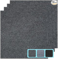 Carpet Tile 24” X 24” Self Adhesive Carpet Floor Tiles Anti-Slip Reusable Carpet Squares Peel and Stick Carpet Floor Tile Easy Install DIY for Bedroom Living Room (11, Dark Grey)