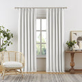 DUALIFE Greyish White Blackout Curtains, Pinch Pleated Folding Accordion Curtains with Hooks 2 Panels, Room Darkening Linen Blended Window Drapes for Bedroom,40 by 84 Inch Length 2 Burg