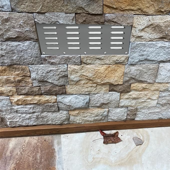 2 Pack Stainless Steel Venting Panel for Grill Accessory Stainless Steel Vent Cover Grill Vent for Masonry Fire Pits Outdoor Kitchen Vent, 15" by 6-1/2"