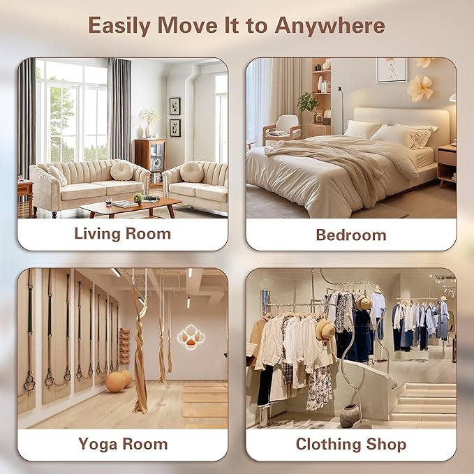 ANYHI Full Length Mirror with Wheels, 360° Swivel Full Body Rolling Mirror, 23.6"*74.5" Sturdy Standing Floor Mirror for Home Gym, Bedroom, Yoga & Dance Studio