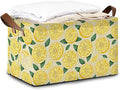 Lemon Storage Bin with Handles, Basket Storage Organizer for Shelves, Closet, Nursery, Book, Laundry Hamper & Home Decor