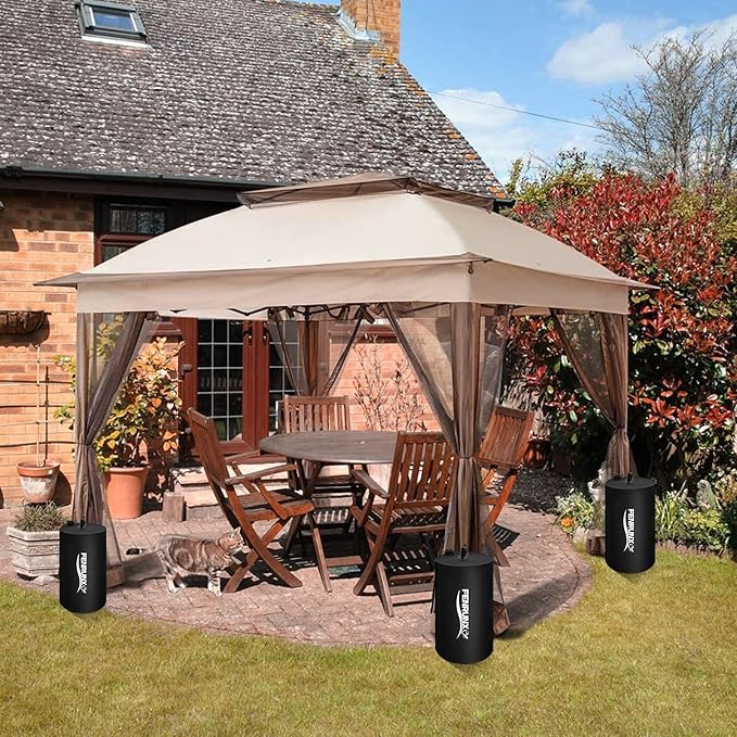 Canopy Water Weight Bag,88 LBS Gazebo Tent Water Weights Set of 4 Leg Weights for Carport, Pop Up Canopy,Tent,Gazebo,Black
