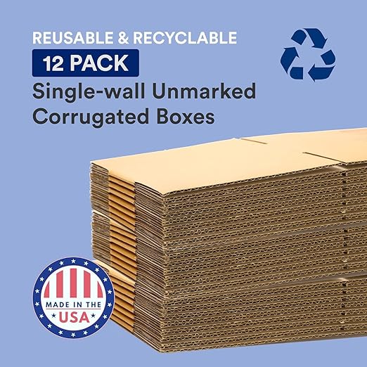 BOX USA Moving Boxes Large 20"L x 20"W x 15"H 12-Pack - Corrugated Cardboard Box for Shipping, Mailing, Packing, Packaging and Storage