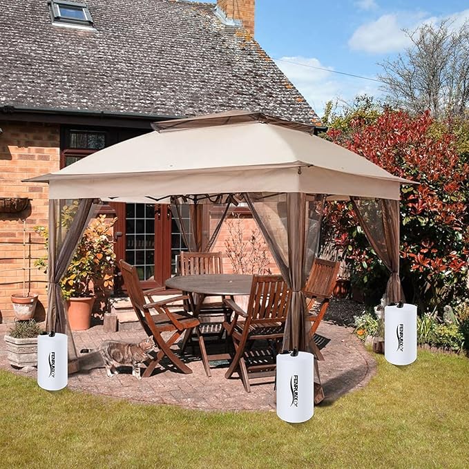 Canopy Water Weight Bag,176 LBS Gazebo Tent Water Weights Set of 8 Leg Weights for Carport, Pop Up Canopy,Tent,Gazebo,White