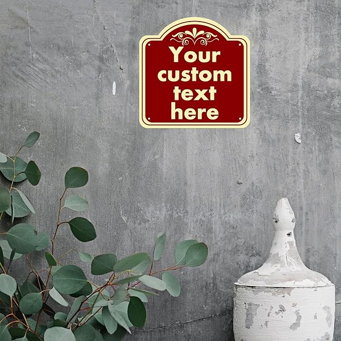 Aluminum Weatherproof Metal Sign, Custom Indoor/Outdoor Decorative Sign, Modern Style, Red, 14*14 Inch