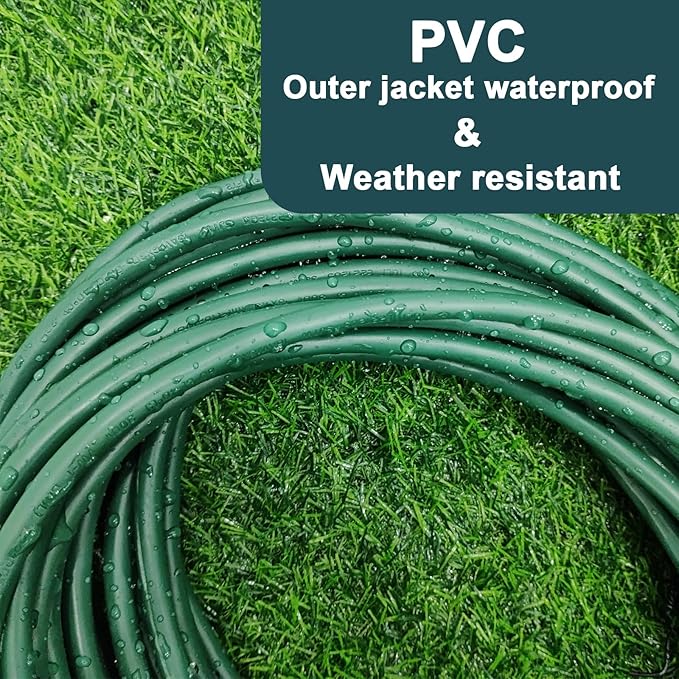 6 Ft Indoor Outdoor Green Extension Cord, 16/3 SJTW Heavy Duty Water-Resistant, 3 Prong Grounded Plug Power Cord for Home Appliance, Lights and Lawn, 13A 1625W, UL Listed