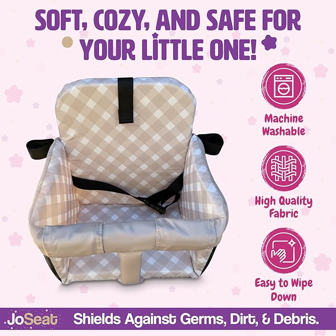 Shopping Cart Seat for Baby, High Chair Cover, Grocery Cart Cover, Cart Seat Cover for Baby, Shopping Cart Seat, Shopping Cart Cover for Baby (Beige Diagonal Checkered)
