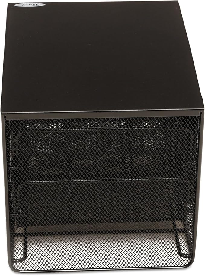 Safco Onyx Hospitality Organizer, 3 Drawers, For Snacks, Coffee Pods, Sugar Sweetener, Stirrer, Napkins and More, Steel Mesh, Black