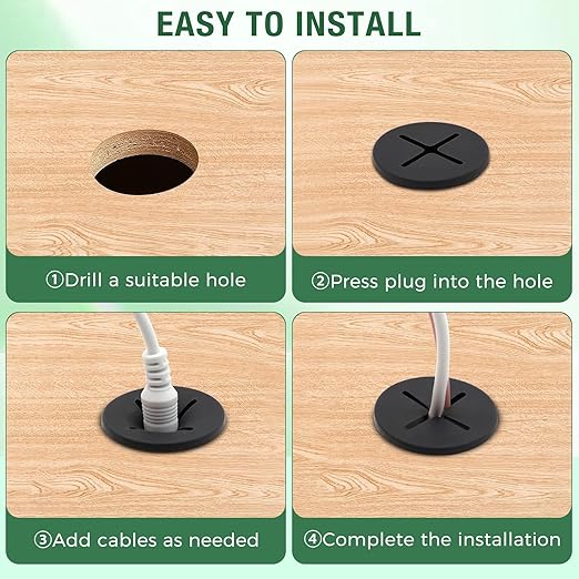 10Pcs Desk Grommet, 3/4" (20mm) Yellow Silicone Cord Hole Cover, Flexible Rubber Wire Grommets, Wall Grommets for Cables Management, Table, Countertop, Cabinets and Furnitures Wire Organizer