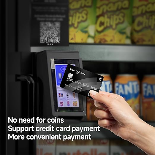 HAHA Smart Vending DC-550D Combo Vending Machine,Smart Refrigerated Beverage Vending Machine with Touch Card Reader - Capacity 378 Bottles (Black, AI Frozen)