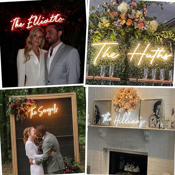 GYIODFU LC-Sign Custom Neon Signs for Wedding, Bedroom, Party, Personalized Dimmable Led Neon Sign for Wall Decor, Birthday Gift, Shop Business Signs