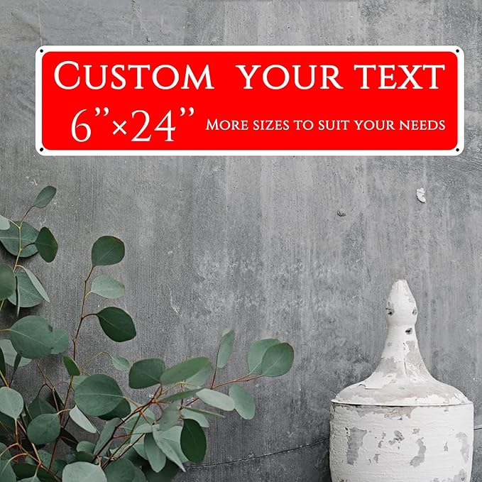 custom street sign,Create Your Own Sign,reflective,double-sided,Aluminum Weatherproof Metal Sign Multiple Sizes, Customize for Office, Business, Workplace, office, Home, Delivery Signs(6 * 24 Inch)