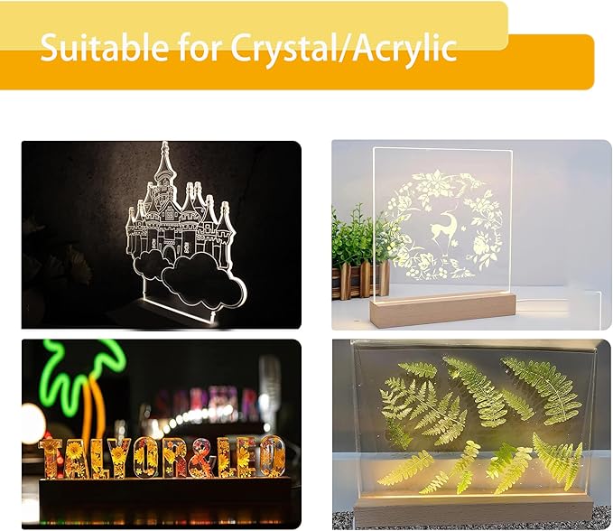 7.08 inch Rectangle Display Pedestal, Colorful Rectangle Led Lights Display Base, Crystal Wooden Lighted Base Stand for Acrylic, Crystal, Night Light, Glass Resin Art