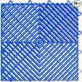 Big Floors RaceDeck Free-Flow Interlocking Garage Flooring Tiles, Non-Slip, Self-Draining, Heavy-Duty, High-Impact Copolymer, Easy Install (Bright Blue, 24 Pack of 12 x 12" Tiles)