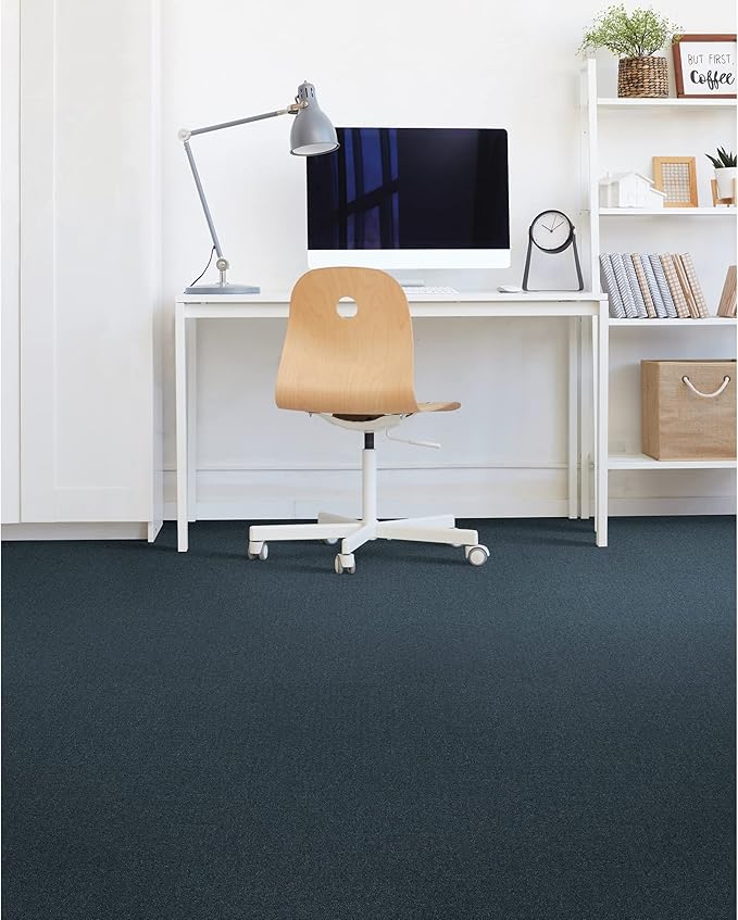 Mohawk Advance 24" x 24" Berber (Loop pile), 0.11" Pile Height, Carpet Tile, Nylon Fiber, Deep Space Color, (24 Tiles), (96 sqft/carton)