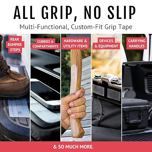 CATTONGUE GRIPS Non-Abrasive Grip Tape Wrap - 2” Thick Heavy-Duty, Waterproof Anti-Slip Tape for Wrapping Tools, Bats, Gym Equipment - Indoor & Outdoor Anti-Slip Solution (Clear, 2-Pack)