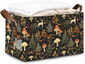 Decorative 32L Forest Mushroom Storage Bins with Handles, Organization and Storage, Cube Storage Organizer for Hamper, Nursery