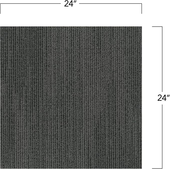 Mohawk Elite 24" x 24" Berber (Loop pile), 0.1" Pile Height, Carpet Tile, Nylon Fiber, Black Bird Color, (1 Tile)