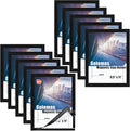 Magnetic Sign Holder, 8.5 x 11 Wall Mount Self Adhesive Document Display Frames, Double Sided Display for Glass Window (Black, 10pack)