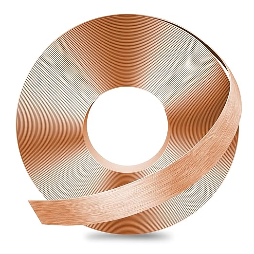 GSCIT Club Rose Gold Edge Banding, 1/2 Inch x 25ft Aluminum Brushed Edge Banding PVC Edge Trim for Cabinet Repair Furniture