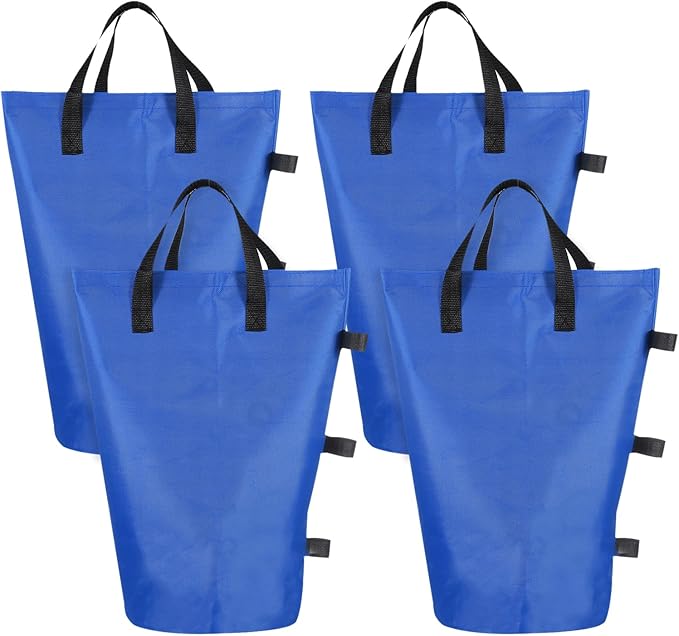 PATIKIL Canopy Weight Sand Bags, 4 Pack 112 Lbs Total Extra Large Weights Bags Waterproof Tent Leg Weights Sandbags for Outdoor Canopy Tent Sun Shelter Patio Ladder Blue (18x9")