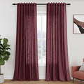 Nanspring Linen Curtains 108 Inches Long for Living Room Bedroom 2 Panels Set Burgundy Extra Long Back Tab Curtain Light Filtering Sheer Drapes Floor to Ceiling Curtain for Large Windows 52x108