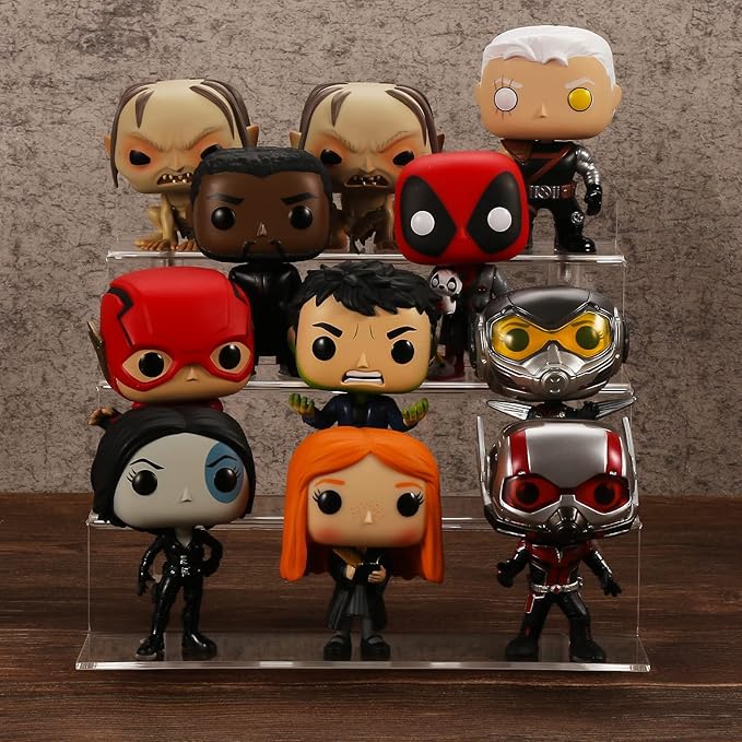 9 Inch Acrylic Shelf for Perfume Organizer, 4 Tier Funko POP Shelves, Cologne Organizer Tiered Riser Display Stand, Acrylic Display for Decoration