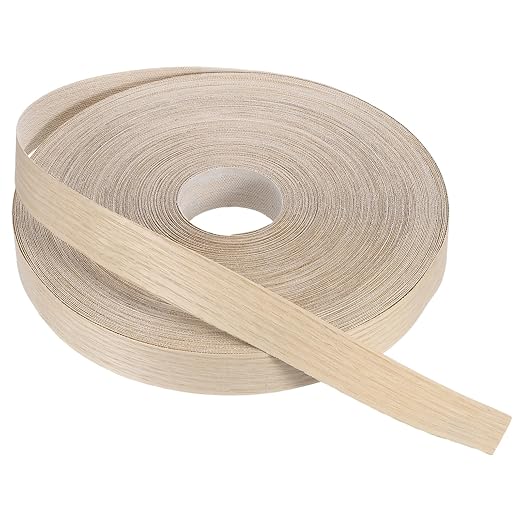 PATIKIL White Oak Edge Banding, 1-1/2 Inch x 250 ft Wood Veneer Tape Pre-glued Flexible Plywood Edge Banding with Hot Melt Adhesive for Furniture Restoration