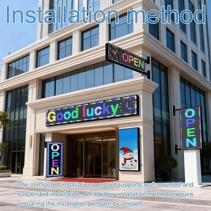 Programmable Led Sign Outdoor Digital Signs For Business Scrolling Electronic Message Board Wifi Control Display Screen Panel Custom Full Color Advertising P10(26" * 14")