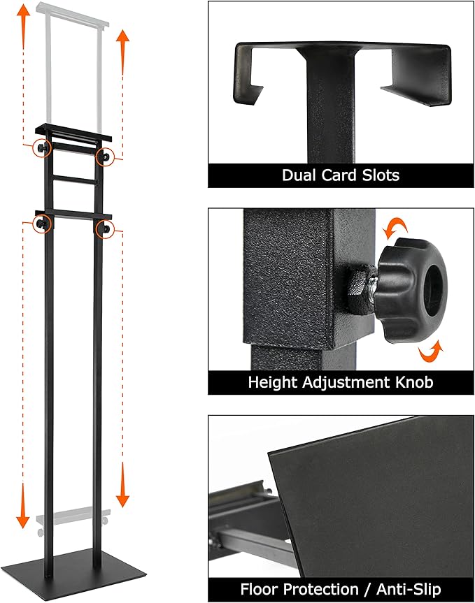 4Pack Poster Holder for Display, Adjustable Pedestal Sign Stand Up to 78 Inches, Double Sided for Board & Foam, Sign Holder Stand with Non-Slip Mat Base for Wedding, Restaurant & others