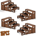 16PCS Wooden Buffet Risers and Stands with Reusable Table Signs, stackable Cube Rustic Wood Food Risers for Buffet Display, Cupcake Holder, Cupcake Stand, Dessert Table Display Set, 4 Sizes