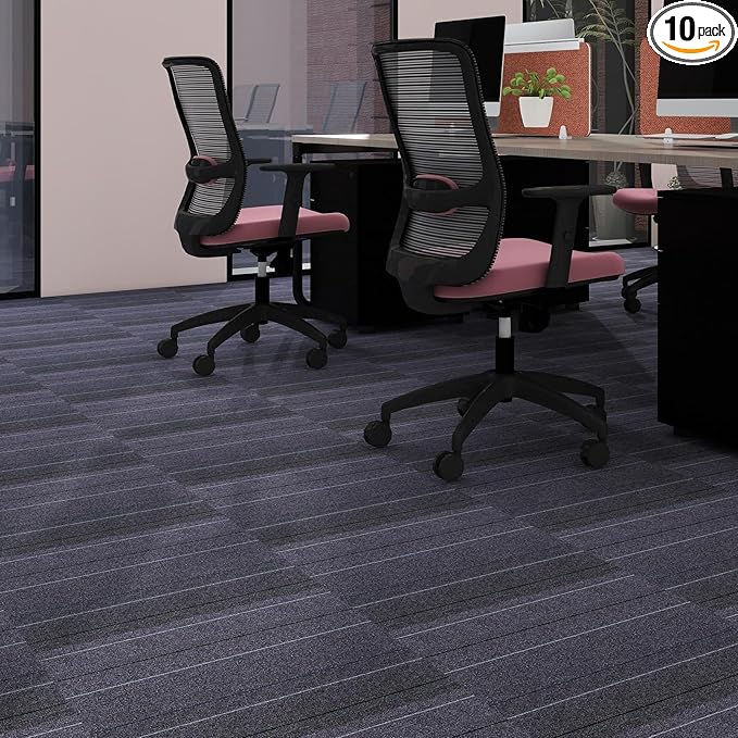 16-Pack 20"x20" Carpet Tiles, Non-Adhesive Soft Padded Floor Squares with Seamless Look for Home, Office, Indoor & Outdoor Use (43 Sq Ft) (K3)