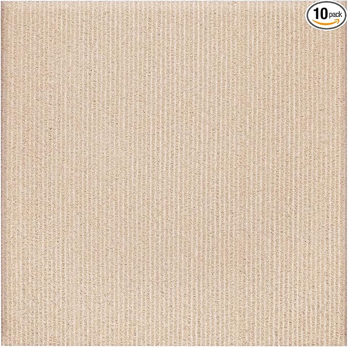 Carpet Tiles Peel and Stick, Self Adhesive Carpet Floor Tile 24" x 24", Khaki Soft Padded Flooring Sticker, Home Decor for Bedroom Living Room Office, 10 Tiles per Box