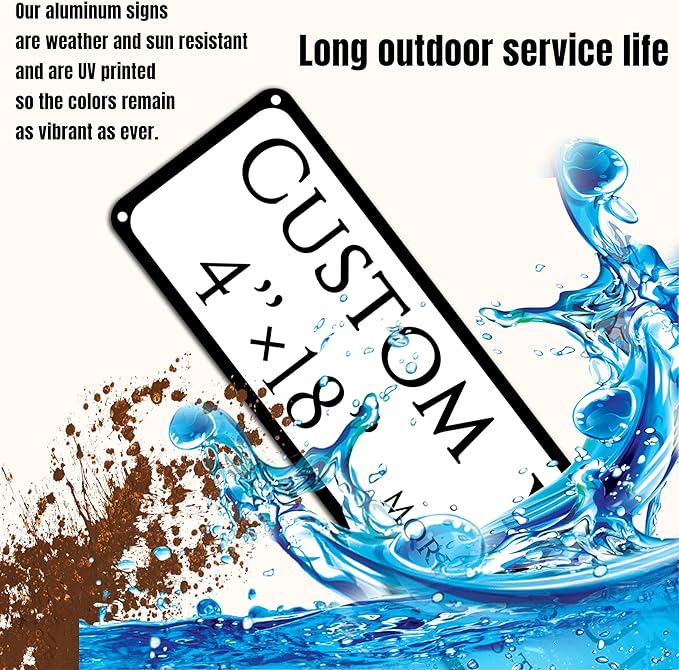 Custom Sign, Custom Indoor/Outdoor Decorative Sign，Aluminum Weatherproof Metal Sign Multiple Sizes, Customize for school,supermaket, Business, Workplace, office, Home, Delivery Signs(4 * 18 Inch)