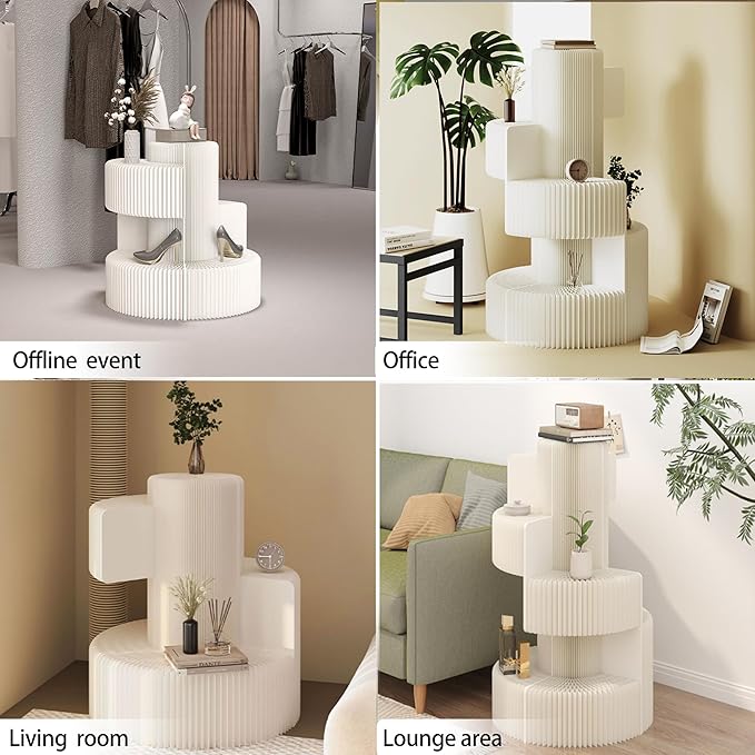 Display Stands Set Multi-tier Retail Risers Decorative Pedestals for Home Office Decor Stores Figurines Artworks(Pack of 2)