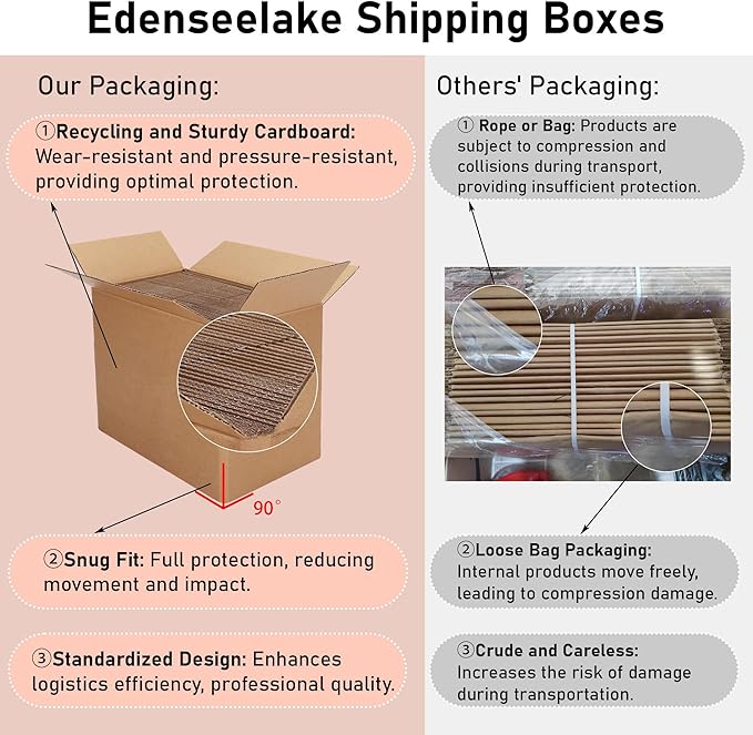 EdenseeLake 40 Pack 12x4x3 inches Shipping Boxes Small Cardboard Boxes for Packing, Moving, Mailing, Brown